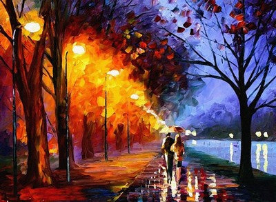 Romantic Walk Under Rain